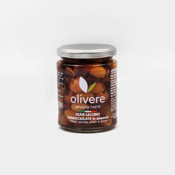 Olive leccino denocciolate in salamoia