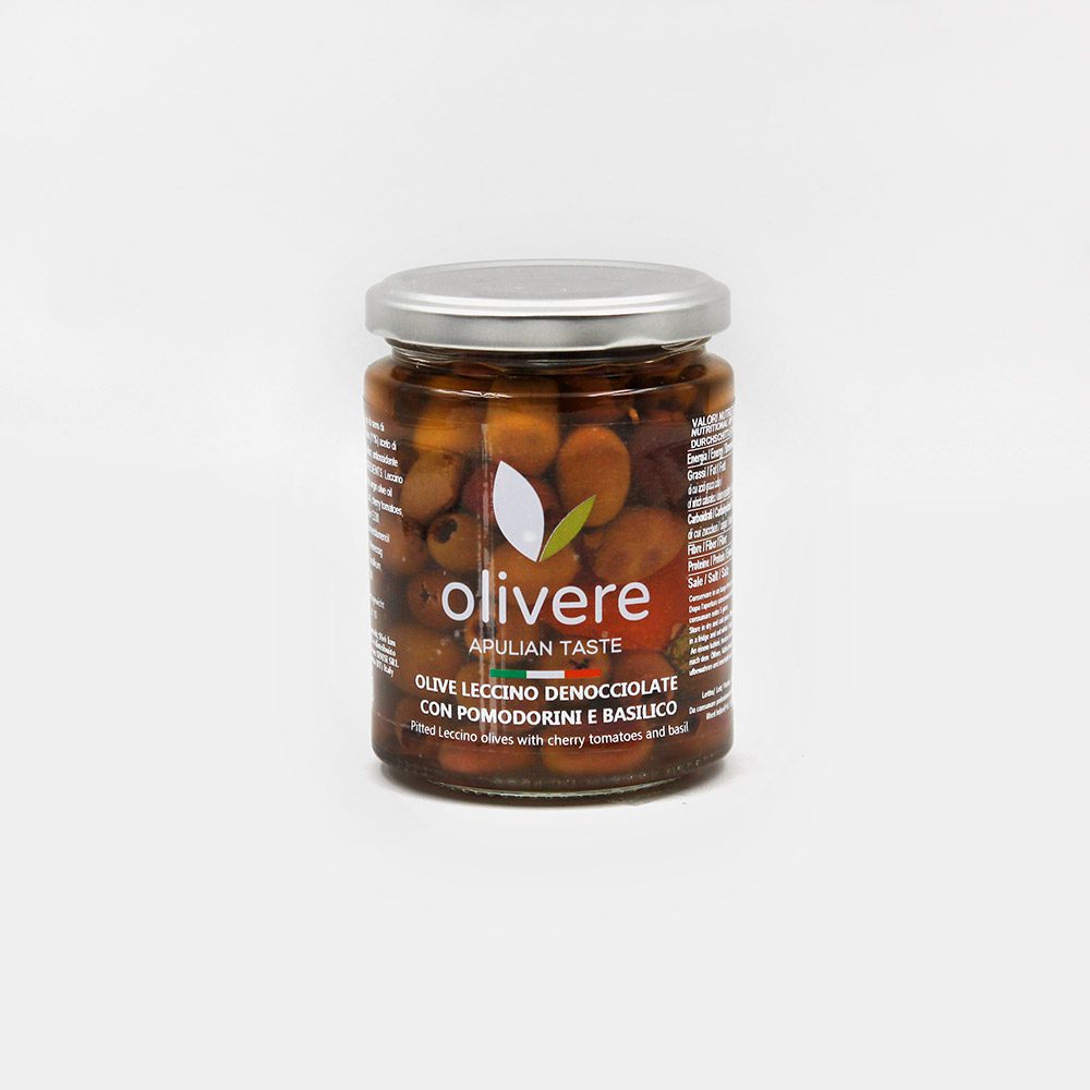 Olive leccino pomodoro e basilico